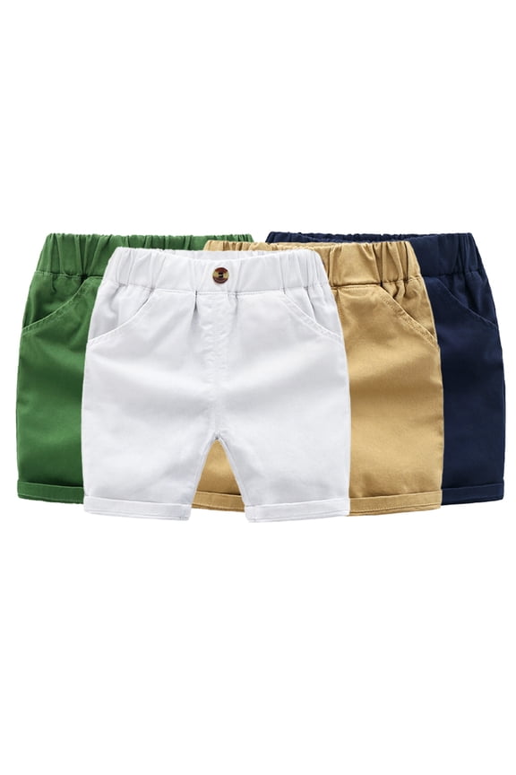 Boys Cotton Five Point Pants for Baby Kids Summer Comfortable Middle Pants Toddler Boys Casual Fashion Fifth Pants for 2-7 Years