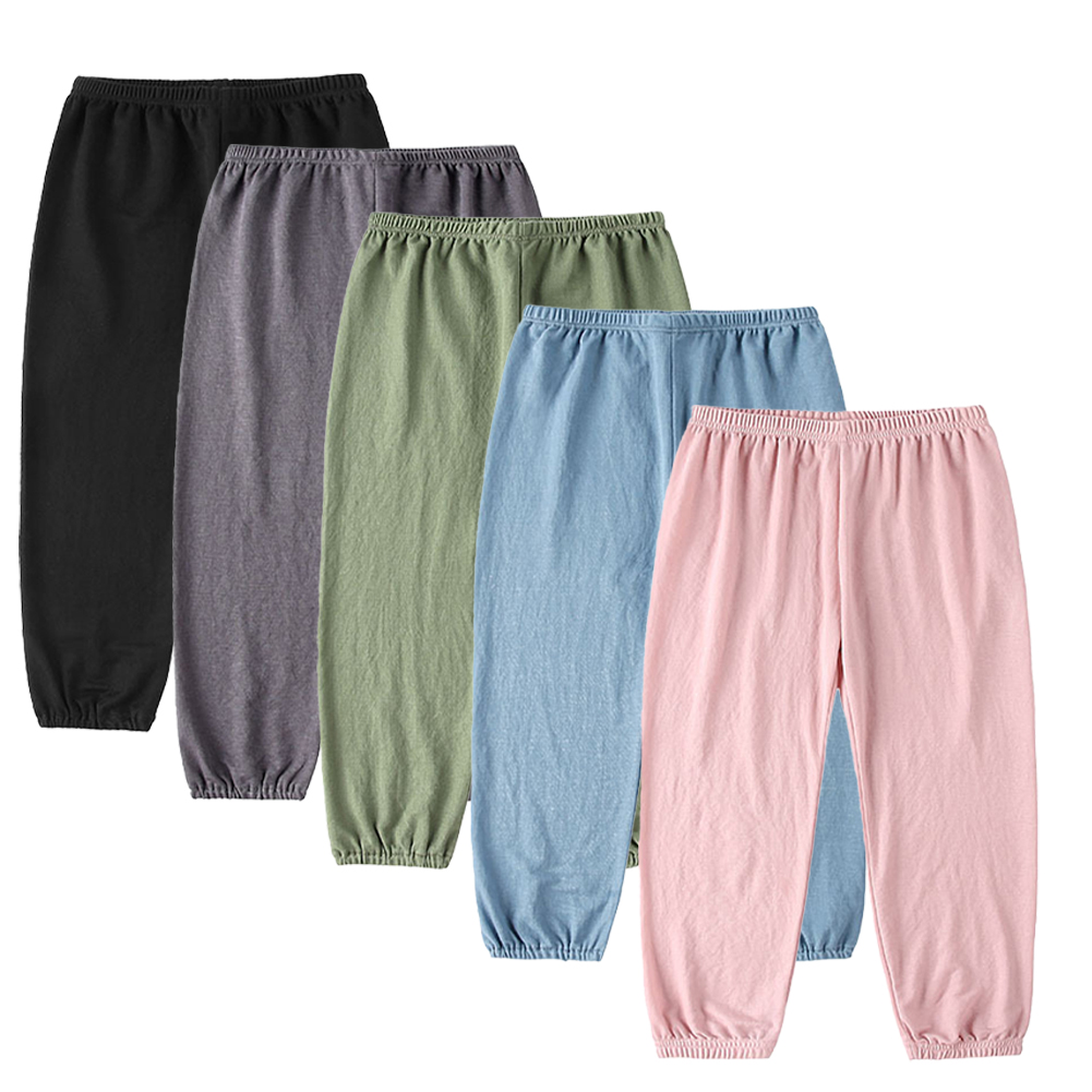 KYAIGUO Boys Girls Cotton Casual Pants Toddler Thin Style Lantern Pants 1-10T Anti-Mosquito Trousers Elastic Spring Summer Sweatpants for Kids Baby