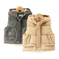 thumbnail image 1 of KYAIGUO Boys Girls Winter Cotton Winter Thick Warm Sleeveless Jacket Outerwear Hooded Cotton Waistcoat Coats for Kids Toddler Baby 1-6T, 1 of 8