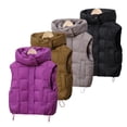 thumbnail image 1 of KYAIGUO Boys Winter Puffer Vest Jacket Outwear for Kids Toddler Hooded Thickened Warm Padded Sleeveless Jacket Coats Baby Zip-Up Light Casual Warm Waistcoat Outwear for 1-8 Years, 1 of 7