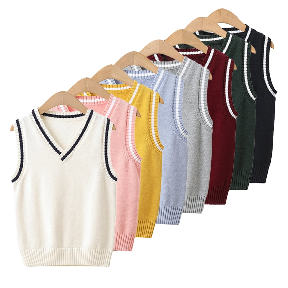 KYAIGUO Boys and Toddlers' V-Neck Sweater Vest for Girls,Comfortable ...