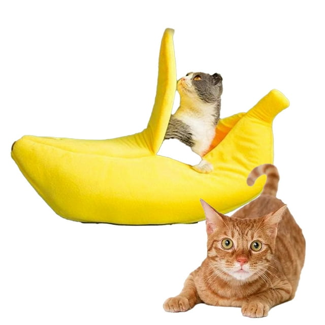 KYAIGUO Cat Bed Ventilated Kitten Puppy Bed Banana Cat Beds Cat ...