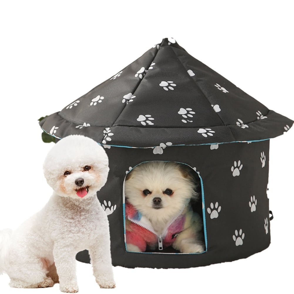 KYAIGUO Cat House with Removable Cushion Outdoor Cat House Weatherproof Four Season Pet Nest Kitty Shelter House Small Dog Tent Cabin for Indoor Outdoor