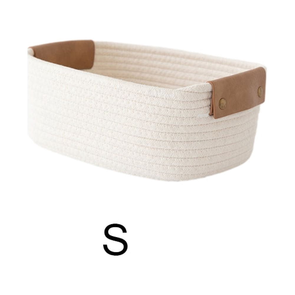 KYAIGUO Cotton Rope Woven Basket Storage Organizer Cute Woven Basket ...