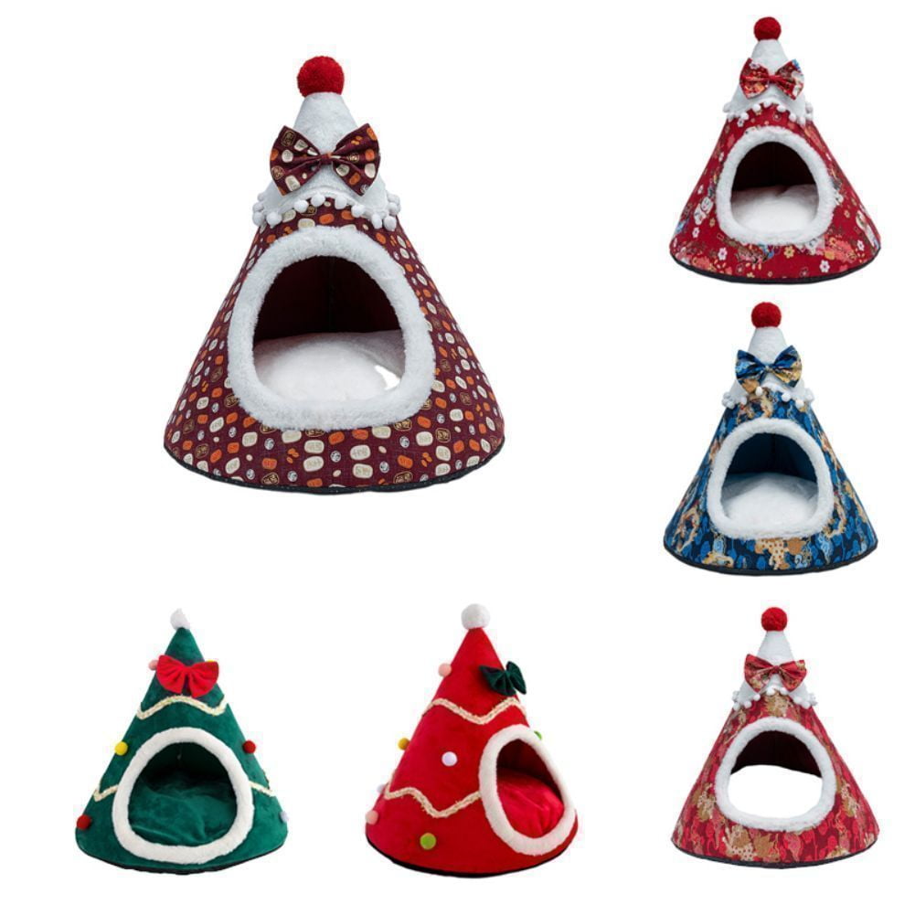 KYAIGUO Dog Cat House Christmas Tree Modeling Cat Nest Puppy Kennel for