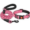 thumbnail image 1 of KYAIGUO Dog Collar and Leash Set Reflective Dog Collar Adjustable Nylon Collars for Small Medium Large Dogs(Pink), 1 of 5