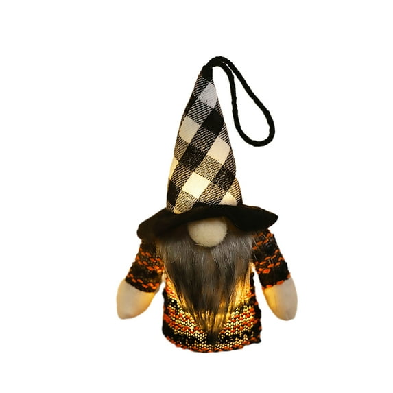 KYAIGUO Faceless Man Doll with Lighting Effect Christmas Tree Hanging Party Decorations Christmas Decorations(Black)