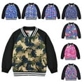 thumbnail image 1 of KYAIGUO Fall Girls Boys Pullover Jacket for Toddler Lightweight Colorblocking Coat Kids Zipper Printed Jacket 1-6Y, 1 of 9