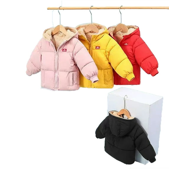 KYAIGUO Fall & Winter down Cotton Jacket for Kids Teen,Unisex Hooded Warm down Coat Premium Zipper Outwear for 1-7 Years