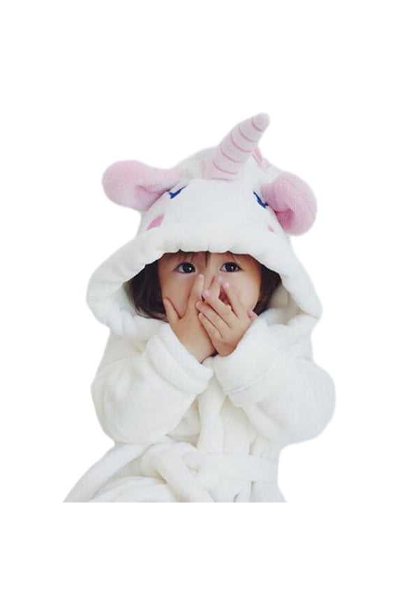 Toddler Girls Robe Cute Baby Unicorn Hooded Baby Bathrobe Sleepwear for Kids Girls Gifts