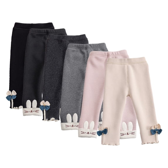 KYAIGUO Baby Toddler Girls Stretch Pants Leggings 6M-6T Infant Fall Winter Soft Cotton Lined Trousers Casual Stretch Bottoms