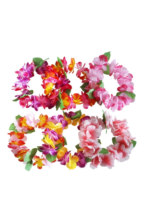 6 PCS Soft Hawaiian Lei Hawaiian Themed Party Decorations for Beach Cosplay Tropical Party Decor