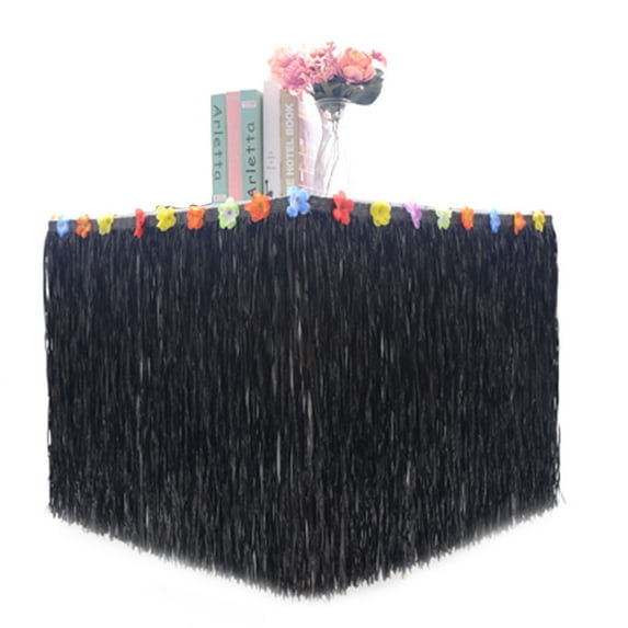 KYAIGUO Hawaiian Luau Grass Table Skirts Tropical Theme Birthday Party Decorations No Shedding No Odor 9ft Hawaiian Table Skirts Theme Events and Birthday Parties