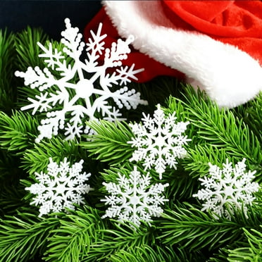 KYAIGUO Indoor Christmas Tree Decorations Hanging Glitter Snowflakes Plastic Christmas Snowflake Ornaments Set Outdoor Christmas Tree Ornaments Set