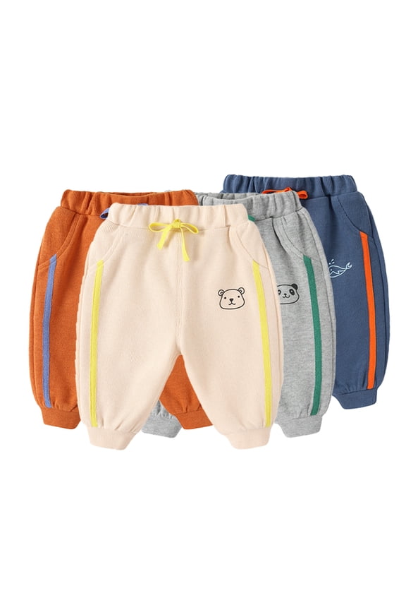 Baby Girls Boys' Sweeatpants,Cozy Cotton Pants for Infant,Baby Side Color Stripe Jogger Pants for Fall & Winter