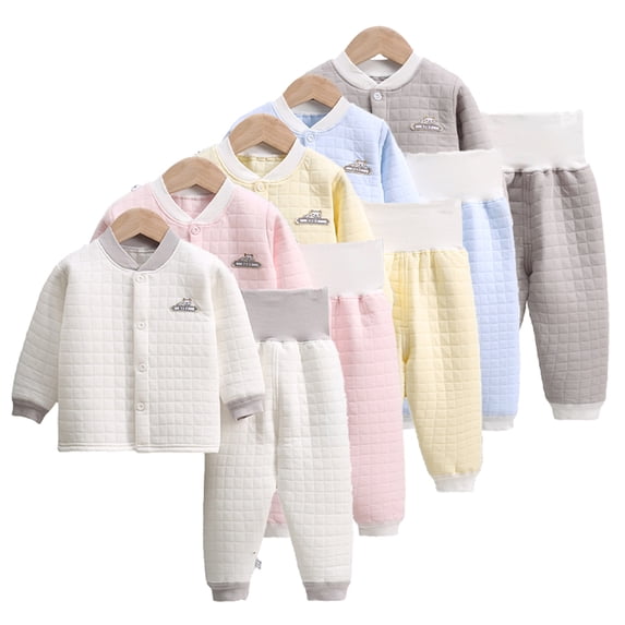 KYAIGUO Infant Baby Thermal Underwear Outfit for Boys Girls Long Pants Autumn Winter Base Layer Cold Weather Tops Bottom for 6 Months-24 Months