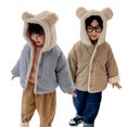 thumbnail image 1 of KYAIGUO Infant Girls Boys down Jackets Innovative Cute Bunny Ears Hooded Toddler Cotton Outerwear Lightweight Kids Baby Coat for 1-7Y, 1 of 9