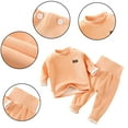 thumbnail image 1 of KYAIGUO Infant Girls Thermal Underwear Set Newborn Boys Soft Breathable Cotton Base Layer 2PCS Baby Toddler High-Waisted Long John Set 4M-4T, 1 of 7