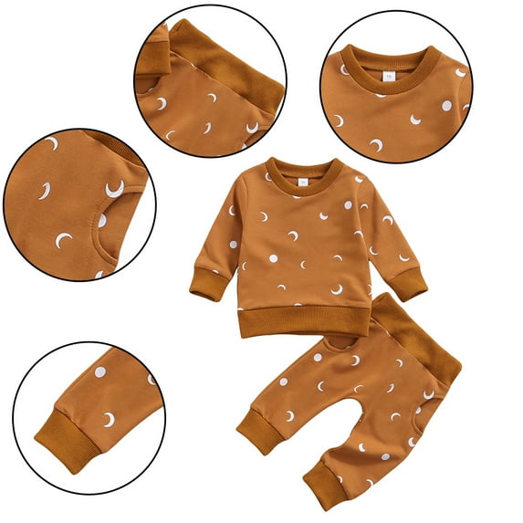 KYAIGUO Infant Newborn Girl 2PCS Clothes Outfits Tops Pants Set Fall Winter Sweatshirt Set Printed Comfort Clothes for 3-24M