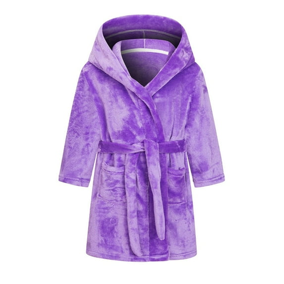 KYAIGUO Infant Sleeping Gown Hooded Bathrobe Short Soft for Baby Kids 2-12T Comfortable Warm Spa Bathrobe Short Robe