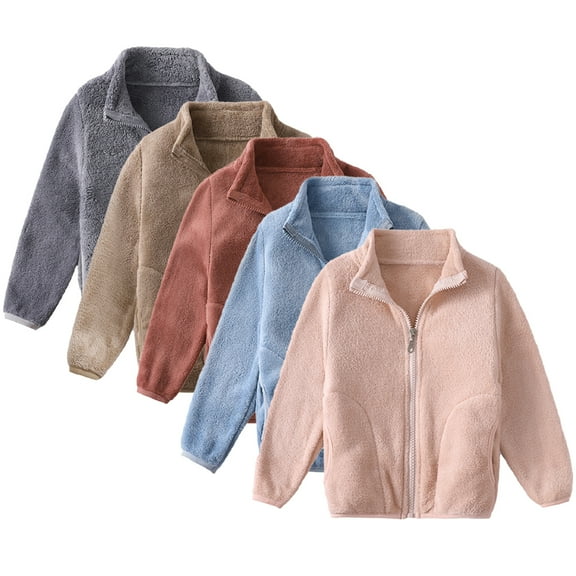 KYAIGUO Kids Baby Boys Girls Fleece Jackets Overcoat Spring Fall Long Sleeve Outwear Coat Tops New Thickened Overcoat,Sizes 2-10 Years