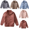 thumbnail image 1 of KYAIGUO Kids Baby Boys Girls Fleece Jackets Overcoat Spring Fall Long Sleeve Outwear Coat Tops New Thickened Overcoat,Sizes 2-10 Years, 1 of 8