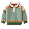 thumbnail image 1 of KYAIGUO Kids Baby Boys Pullovers Sweaters Fall Winte Lapel Knitted Little Boys Long Sleeve Warm Loose Newborn Cotton Lapel Casual Knitted for 9M-8Y, 1 of 8
