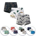 thumbnail image 1 of KYAIGUO Kids Baby Boys Stretch Fit Boxer Briefs 3 Pack Lightweight Smooth Underwear Cartoon Dinosaur Cotton Panties for 3-8 Years, 1 of 6