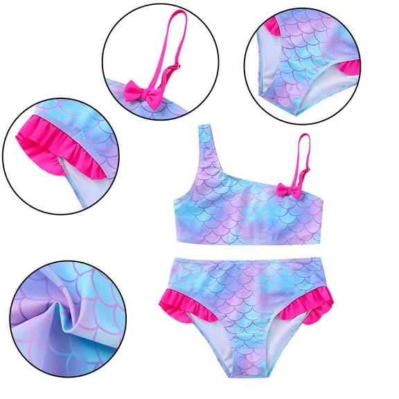 KYAIGUO Kids Baby Girls 2Pcs Print Bikini Bathing Suits Two Piece 3-12Years Youth Girls Split Swimsuit Beach Sun Bath SwimwearSet