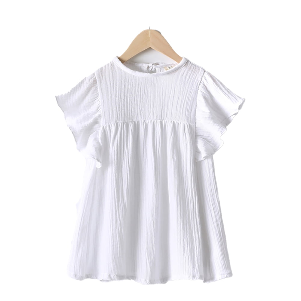 organic cotton princess dress Kyaiguo Kids Baby Girls Organic Cotton Dress Ruffled Sleeve Tunic Dresses Toddler Casual Swing Sundress Party Princess Dresses 1-7t, Infant Girl's,
