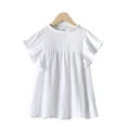 thumbnail image 1 of KYAIGUO Kids Baby Girls Organic Cotton Dress Ruffled Sleeve Tunic Dresses Toddler Casual Swing Sundress Party Princess Dresses 1-7T, 1 of 10