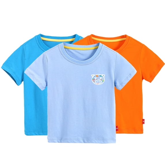 KYAIGUO Kids Baby Short Sleeve T-Shirt for Boys Summer 100% Organic Cotton Tee Shirt Toddler Casual Crew Neck Tees Shirts,Size 1-10T