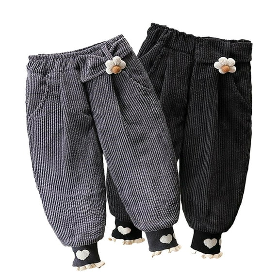 KYAIGUO Kids Baby Winter Sweat Pants for Girls 3-13Y Thickened Cotton Pants Sweatpants Autumn Winter Joggers Pants Active Pants