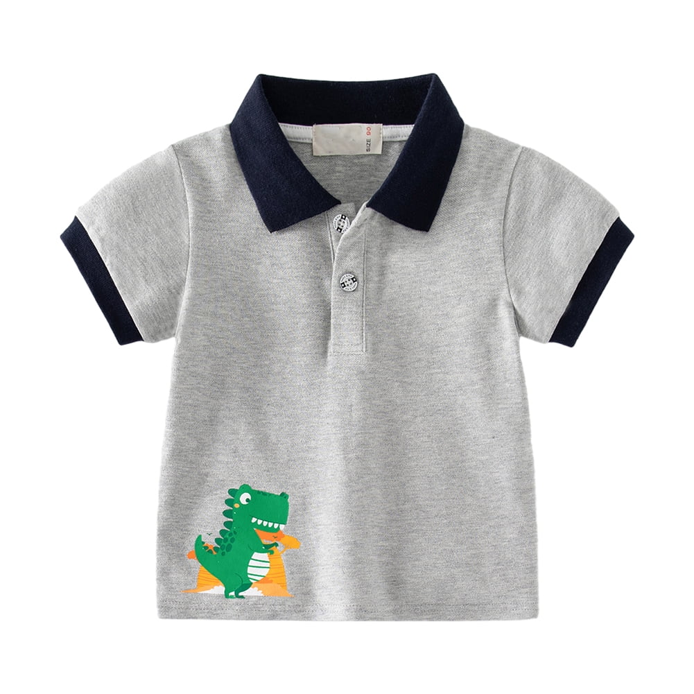 Kids Dinosaur Print Shirt – Cute Short Sleeve Casual Wear main image 1