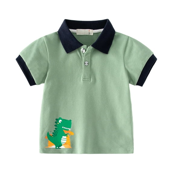 KYAIGUO Kids Boys Dinosaur T-Shirts for Toddler Kids Soft Summer Short with Cute Dinosaur Tops Lightweight Summer Kids Clothes Ages 1-7