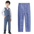 thumbnail image 1 of KYAIGUO Kids Boys Dress Pants Toddler Adjustable Waist Flat Front Pant Baby Wedding School Uniforms Pants Formal Suit Trouser Front Pockets Straight Leg Fit Pants 1-14T, 1 of 9