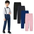 thumbnail image 1 of KYAIGUO Kids Boys Formal Suit Trouser Elastic Waistband Straight Pants School Uniform Wedding Party Pants Slim Fit Dress Pants with Adjustable Waist 1-14Y, 1 of 8
