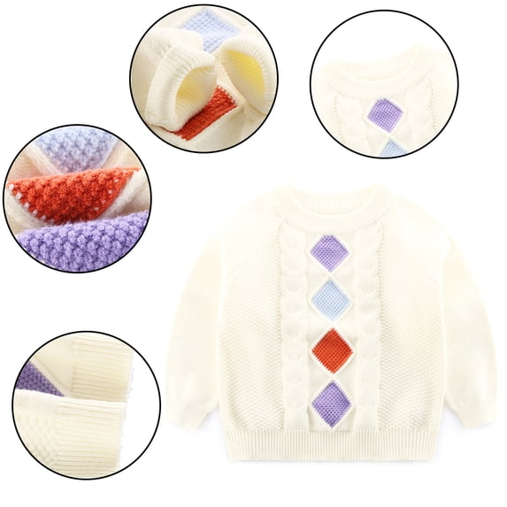 KYAIGUO Kids Boys Girls Casual Sweater Pullover Sweater Knit Winter Long Sleeve Sweatshirt for 6-12Y