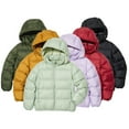 thumbnail image 1 of KYAIGUO Kids Boys Girls Hooded Down Jacket Toddler Winter Coat Puffer Down Jacket Windproof Warm Zipper Outerwear for 3-12Y, 1 of 5