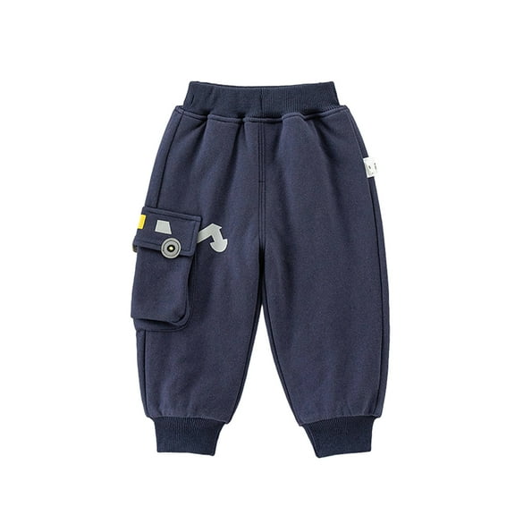 KYAIGUO Kids Boys Girls's Pants Spring & Autumn Thickened Pant Stretch Pant Pockets Padded Pants Kids Clothes Sized 1-7T