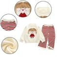 thumbnail image 1 of KYAIGUO Kids Crewneck Sweater with Striped Pants Set for Toddler Breathable Pullover Sweater with Cartoon for 9M-7Y New Kids Clothes Set, 1 of 8