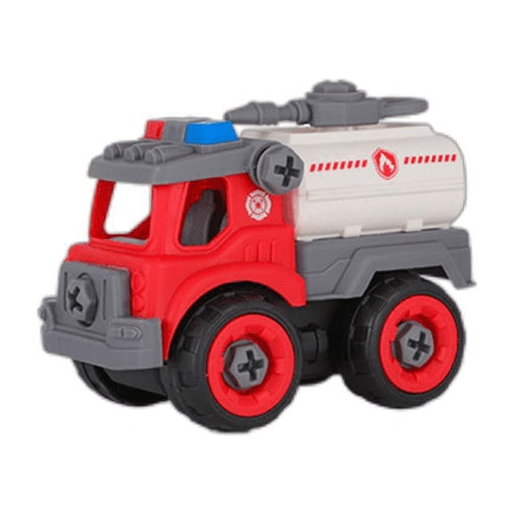 KYAIGUO Kids Engineering Sanitation Truck Removable Assembly Set Fire Truck Water Spray Ladder Truck Toys(Sprinkler truck)