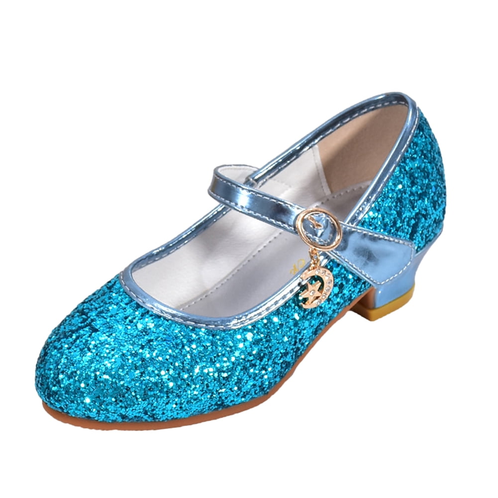 KYAIGUO Kids Girls Dress Shoes Toddler Low Heels Sparkle Party Wedding
