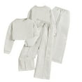 thumbnail image 1 of KYAIGUO Kids Girls Fall Winte Clothes Set Little Girls Long Sleeves Short Sweatshirt Top and Wide Leg Pants Set Kid 2Pcs Casual Soft Claus Fashion Set for 8-12Y, 1 of 7