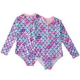 thumbnail image 1 of KYAIGUO Kids Girls Rash Guard Swimsuits Onesies Uv 50+ Surfing Bathing Suit Long Sleeve Swim Shirt Toddler Zipper Beach One Piece Swimwear Rashguard Swimsuit for 4-12T, 1 of 10