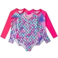 thumbnail image 1 of KYAIGUO Kids Girls Rash Guard Swimsuits Onesies Uv 50+ Surfing Bathing Suit Long Sleeve Swim Shirt Toddler Zipper Beach One Piece Swimwear Rashguard Swimsuit for 4-12T, 1 of 10