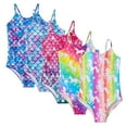 thumbnail image 1 of KYAIGUO Kids Girls Summer Beach Swimsuit Toddler Print One Piece Swimming Costume 4-12 Years Hawaiian Suspenders Bikini Bathing Suit for Girls, 1 of 8
