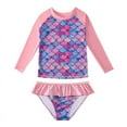thumbnail image 1 of KYAIGUO Kids Girls Swimwear 2PCS Outfit Quick Dry Long Sleeve Swimsuit Fashion Print Sun Protection Swimwear Sized 4-9t, 1 of 8