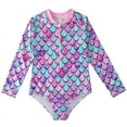 thumbnail image 1 of KYAIGUO Kids Girls Swimwear Swimsuit Upf 50+/Sun Protection Quick Dry Swimsuits Long Sleeve One Piece Swimwear for Toddler Girls 4-12 Years Old, 1 of 8