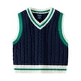 thumbnail image 1 of KYAIGUO Kids Knit Sweater Vest for Boys & Girls,Baby Toddler V-Neck Sleeveless Pullover Knit Sweater for 2-7T, 1 of 10